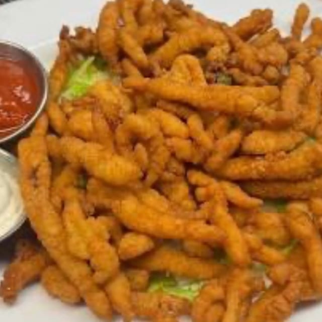 FRIED CLAM STRIPS.