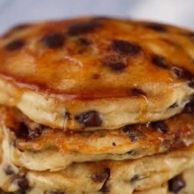 CHOCOLATE CHIP PANCAKES.
